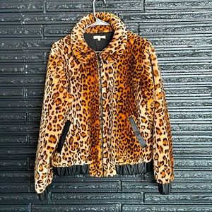 Cozy and soft Faux Leopard Jacket. NWOT. Large